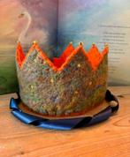 Waldorf vilten verjaardagskroon wol en vilt, Hobby en Vrije tijd, Vilt, Verzenden, Zo goed als nieuw, Figuurtje(s), Wolvilt