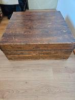 Vierkante kisttafel hout, Huis en Inrichting, Ophalen, Gebruikt, 50 tot 100 cm, Minder dan 50 cm