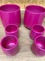 Fuchsia roze bloempotten, Rond, Ophalen of Verzenden, Aardewerk, Binnen