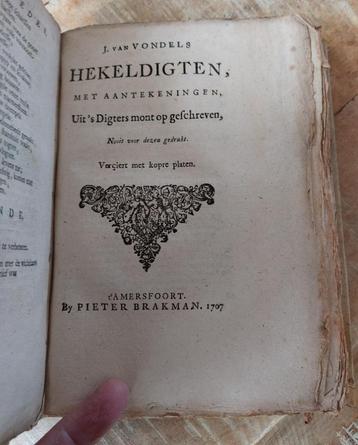 1707 J.van Vondel 2de druk Palamedes&hekeldichten beschikbaar voor biedingen