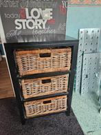 Ladekast met rieten manden, Huis en Inrichting, Kasten | Ladekasten, Ophalen, Gebruikt, 50 tot 100 cm, 3 of 4 laden