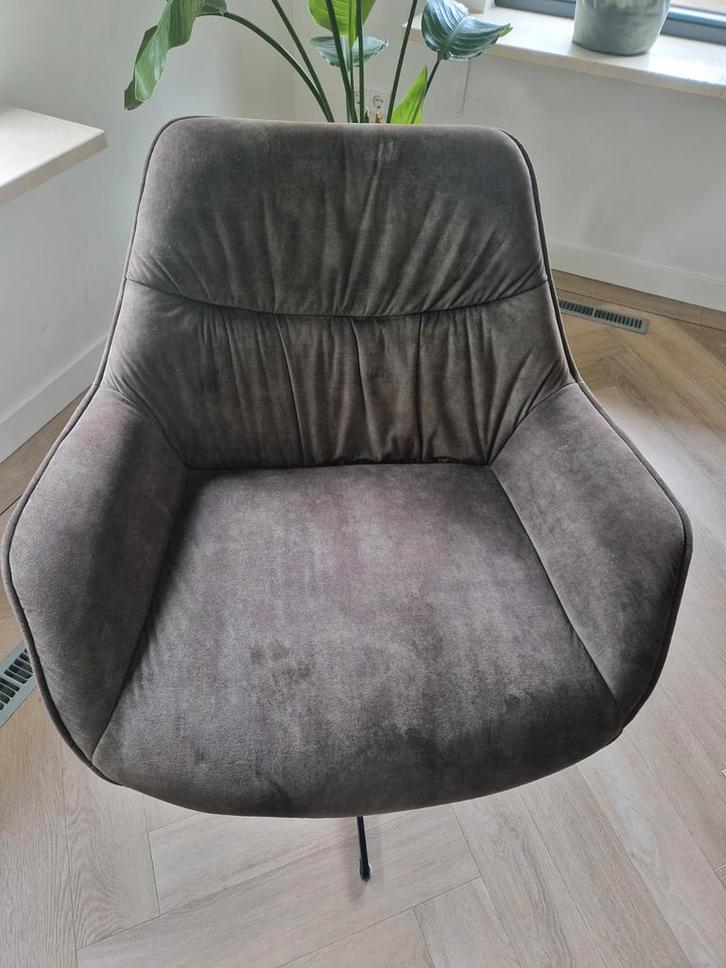 DKW Draaifatteuil - Donkergroen, Huis en Inrichting, Fauteuils, Zo goed als nieuw, Metaal, Stof, 75 tot 100 cm, 75 tot 100 cm