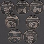 Nederland Penningen set (7) Zaanstad 25 jaar 1 Zaanse Klop, Postzegels en Munten, Ophalen of Verzenden, Overige materialen, Nederland