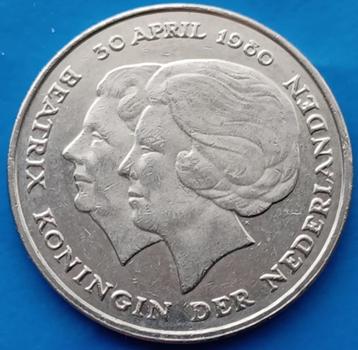 1 gulden 1980 'Dubbele Kop' Juliana & Beatrix beschikbaar voor biedingen