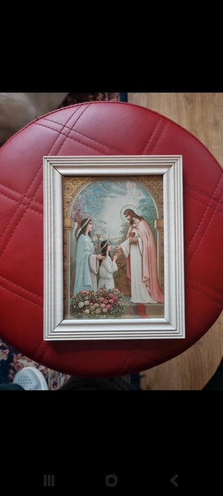 Vintage Religieuze Prent Ingelijst, Antiek en Kunst, Antiek | Religie, Ophalen of Verzenden