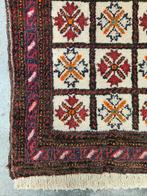 Handgeknoopt Perzisch wol Beloutch tapijt mini 45x75cm, Perzisch vintage oosters hype, Minder dan 50 cm, Gebruikt, Overige kleuren