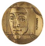 Eric Claus - Penning VPK, 2001 : Dubbelportret Spinoza º, Verzenden, Brons, Nederland