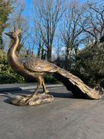 Pauw antiekgoud beeld tuin terras boerderij vijver veren, Ophalen, Nieuw, Kunststof, Dierenbeeld