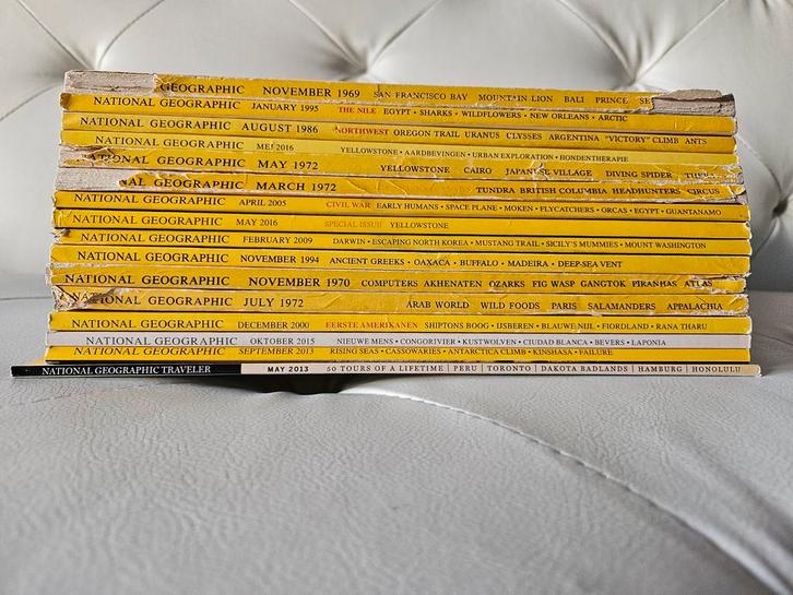 National Geographic tijdschrift 16x van 1969 - 2016, Boeken, Tijdschriften en Kranten, Gelezen, Wetenschap en Natuur, Ophalen of Verzenden