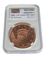 USA Liberty head 2011 Bullion .999 Fine Copper 38.5mm, Ophalen of Verzenden, Noord-Amerika, Losse munt