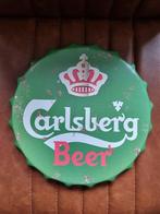 Metalen Carlsberg Beer flessendop metaal, Verzamelen, Ophalen of Verzenden, Nieuw, Reclamebord, Plaat of Schild, Overige merken