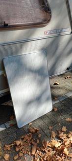 Caravan Tafelblad Marmer Grijs met Inklap Poot, Caravans en Kamperen, Ophalen of Verzenden, Gebruikt