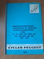 Werkplaatshandboek PEUGEOT bromfietsen 1972, Motoren, Handleidingen en Instructieboekjes, Overige merken
