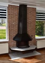 Stalen hangende open haard houtkachel met rookkanaal, Ophalen, Gebruikt, Vrijstaande haard, Houthaard