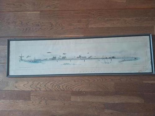 Voedseldropping Rotterdam Mei 1945 Ingelijst, Antiek en Kunst, Kunst | Etsen en Gravures, Ophalen of Verzenden