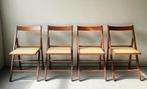 120 x Vintage houten klapstoelen Webbing stoelen Cesca retro, Ophalen of Verzenden, Zo goed als nieuw, Bruin, Vijf, Zes of meer stoelen