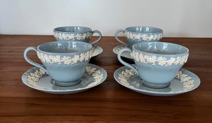 Wedgwood Queensware kopjes met schotels, Antiek en Kunst, Antiek | Servies los, Ophalen of Verzenden