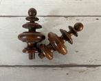 Set van twee Franse siertorentjes hout draaiwerk, Antiek en Kunst, Antiek | Woonaccessoires, Ophalen of Verzenden