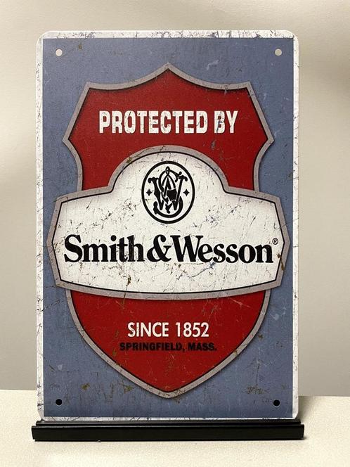 Smith & Wesson metalen reclamebord (Old Look), Verzamelen, Merken en Reclamevoorwerpen, Nieuw, Reclamebord, Ophalen of Verzenden