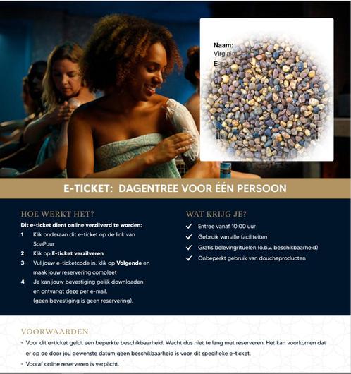 E-ticket Sauna Puur Tilburg 2x, Tickets en Kaartjes, Kortingen en Cadeaubonnen, Twee personen, Spa of Sauna, Cadeaubon