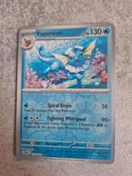 Vaporeon reverse MEW 134/165 Engelstalig, Ophalen of Verzenden, Zo goed als nieuw, Losse kaart