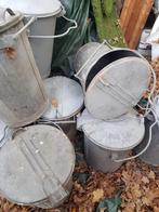 Zinken vuilnisemmers melkbussen, Tuin en Terras, Tuinwanddecoratie, Ophalen