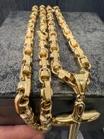 Prachtige 14k gouden monte carlo ketting met kruis, Sieraden, Tassen en Uiterlijk, Kettingen, Ophalen of Verzenden, Goud