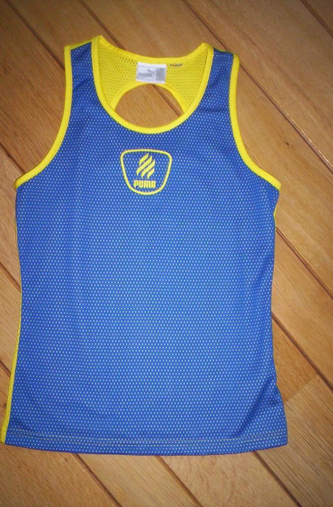 PUMA top kobalt geel maat 38 - zgan -, Kleding | Dames, Tops, Zo goed als nieuw, Maat 38/40 (M), Geel, Zonder mouw, Ophalen of Verzenden