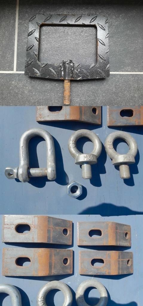 Hijsoog hijsplaat/ D sluiting/ oogbout/ voor lepelheftruck, Doe-het-zelf en Verbouw, Lieren en Takels, Zo goed als nieuw, Ophalen of Verzenden