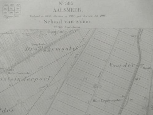 385 Aalsmeer Oosteinde De Kwakel De Nes Plattegrond 1919, Antiek en Kunst, Kunst | Litho's en Zeefdrukken, Ophalen of Verzenden