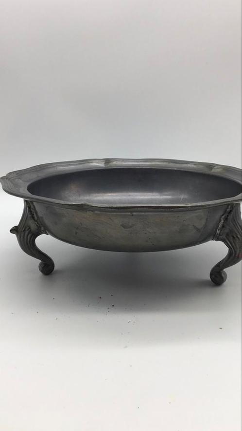 Tinnen schaal 27 cm doorsnede, Antiek en Kunst, Antiek | Tin, Ophalen of Verzenden