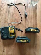 DeWalt Lader DCB107 + 2 Accu's 18V, Doe-het-zelf en Verbouw, Gereedschap | Boormachines, Ophalen of Verzenden, Zo goed als nieuw