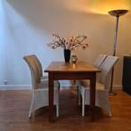 Vier mooie witte rieten stoelen (Lloyd Loom), Ophalen, Gebruikt, Wit, Riet of Rotan