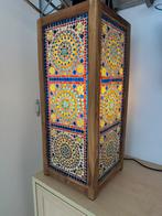 Mozaïek tafellamp vloerlamp teak hout glas oosters warm lamp, Huis en Inrichting, Lampen | Vloerlampen, Ophalen of Verzenden, Zo goed als nieuw