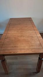 Houten uitschuifbare eettafel , pijnboom/ dennehout., Ophalen of Verzenden, Rechthoekig, 200 cm of meer, 50 tot 100 cm