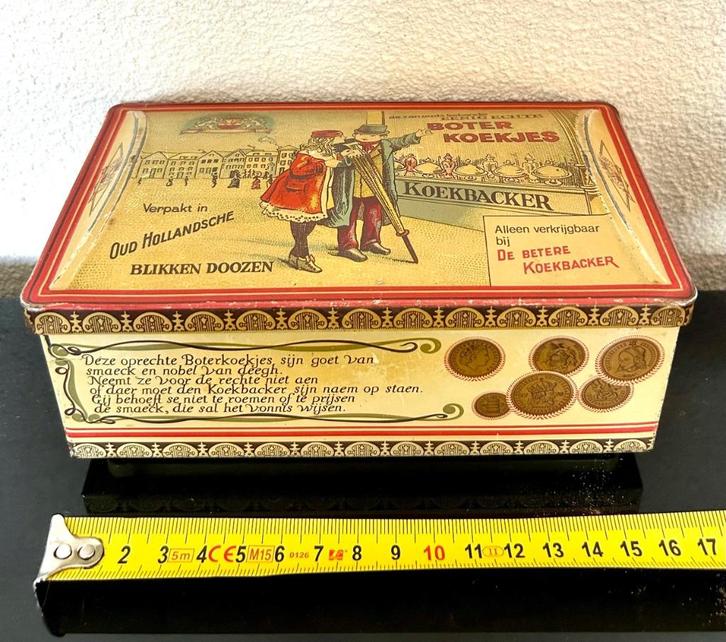 Blikken trommel voor o.a. boterkoekjes, Verzamelen, Blikken, Gebruikt, Koek(jes), Ophalen of Verzenden