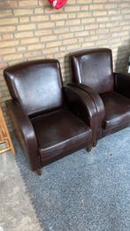 Leren stoelen, Huis en Inrichting, Fauteuils, Ophalen, Gebruikt, 75 tot 100 cm, 50 tot 75 cm