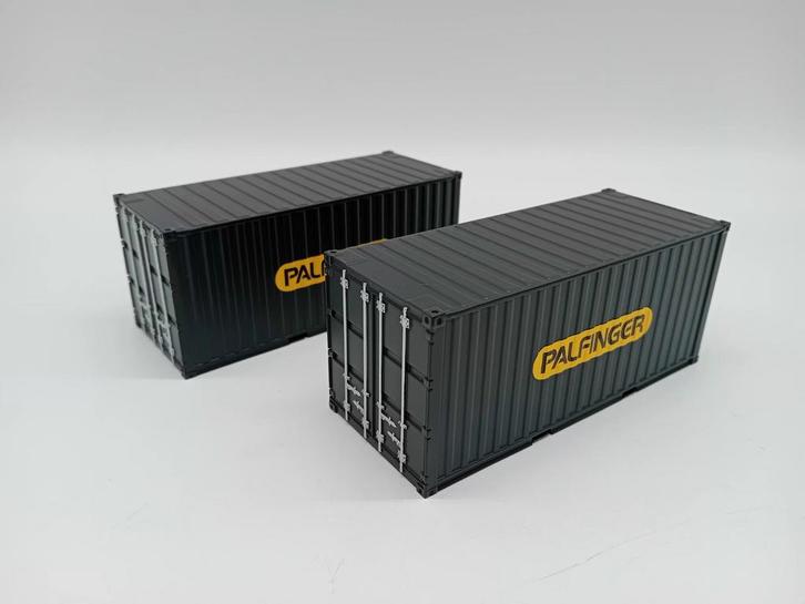 WSI 20 FT CONTAINER 2 stuks - PALFINGER, Hobby en Vrije tijd, Modelauto's | 1:50, Nieuw, Bus of Vrachtwagen, Wsi, Ophalen of Verzenden