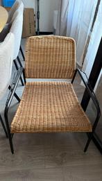 Rieten Stoel met Metalen Frame, Huis en Inrichting, Ophalen, Gebruikt, Bruin, Metaal