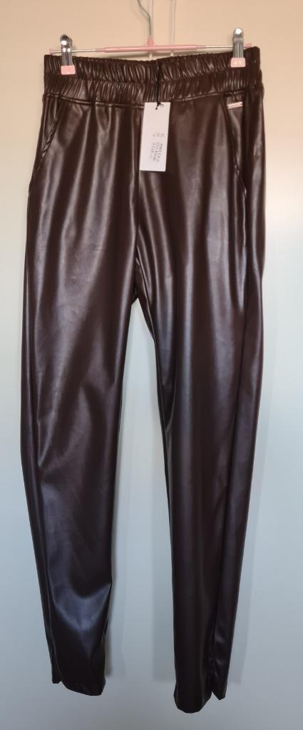 Chocolade bruin coating broek stretch nieuw maat M - L, Kleding | Dames, Broeken en Pantalons, Nieuw, Maat 38/40 (M), Bruin, Lang