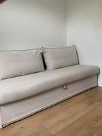 2 persoons beige slaapbank, Ophalen, Gebruikt, Beige, Tweepersoons