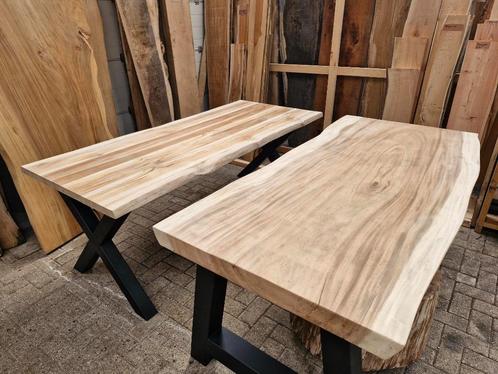 Suar boomstam tafels, Tuin en Terras, Tuintafels, Nieuw, Rechthoekig, Hout, Ophalen