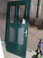 Hardhouten buitendeur met driepuntsluiting en dubbel glas, Ophalen, 80 tot 100 cm, 200 tot 215 cm, Glas