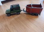 Bruder landrover met veewagen en koe, Kinderen en Baby's, Speelgoed | Speelgoedvoertuigen, Ophalen of Verzenden, Gebruikt