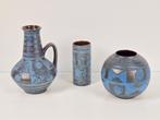 Vintage ankara carstens set vaas w. Germany ‘60, N, Blauw, Aardewerk of Porselein, Ophalen of Verzenden