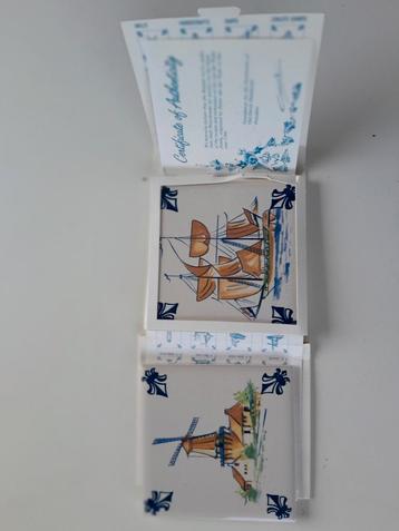 Delfts Blauwe Tegels Set - Zeilschip, Molen, KLM beschikbaar voor biedingen