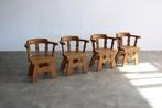 vintage stoelen | eetkamerstoelen | brutalist | Zweeds, Vier, Gebruikt, Ophalen of Verzenden, Hout