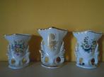 Vaas porselein de Brussels 3 stuks, Gebruikt, Overige kleuren, Aardewerk of Porselein, Ophalen of Verzenden