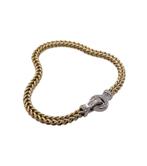 Gouden Vossenstaart Armband ca 0.20 Diamant Witgouden Slot, Ophalen, -, Zo goed als nieuw, Met edelsteen