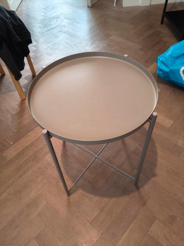 IKEA Gladom Salontafel - Donkergrijs-beige, Huis en Inrichting, Tafels | Bijzettafels, Zo goed als nieuw, Rond, Minder dan 45 cm